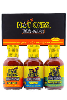 Hot Ones BBQ Trio Pack (Hot Honey / Caribbean / Smoked Serrano) T7