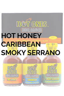 Hot Ones BBQ Trio Pack (Hot Honey / Caribbean / Smoked Serrano) T7