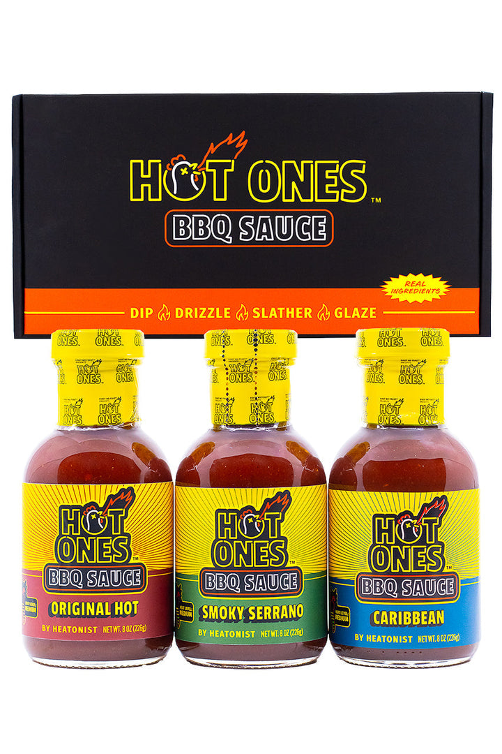 Hot Ones BBQ Trio Pack (Original / Smoked Serrano / Caribbean) F3